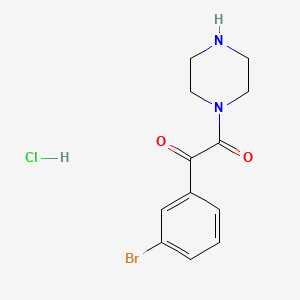 molecular formula C12H14BrClN2O2 B2882543 1-(3-Bromophenyl)-2-(piperazin-1-yl)ethane-1,2-dione hydrochloride CAS No. 1951442-06-0
