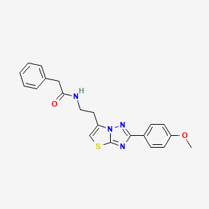 molecular formula C21H20N4O2S B2882550 N-(2-(2-(4-methoxyphenyl)thiazolo[3,2-b][1,2,4]triazol-6-yl)ethyl)-2-phenylacetamide CAS No. 894027-16-8
