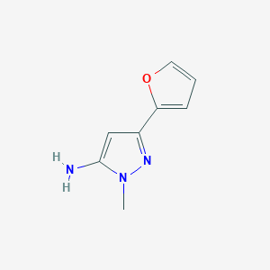 molecular formula C8H9N3O B2882568 3-(furan-2-yl)-1-methyl-1H-pyrazol-5-amine CAS No. 305846-71-3