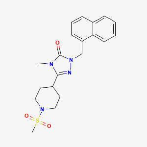 molecular formula C20H24N4O3S B2882569 3-(1-methanesulfonylpiperidin-4-yl)-4-methyl-1-[(naphthalen-1-yl)methyl]-4,5-dihydro-1H-1,2,4-triazol-5-one CAS No. 1105211-81-1