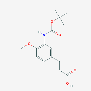 molecular formula C15H21NO5 B2882571 3-[4-Methoxy-3-[(2-methylpropan-2-yl)oxycarbonylamino]phenyl]propanoic acid CAS No. 1551037-25-2