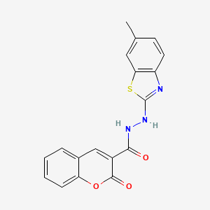 molecular formula C18H13N3O3S B2882586 N'-(6-methylbenzo[d]thiazol-2-yl)-2-oxo-2H-chromene-3-carbohydrazide CAS No. 851979-59-4