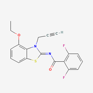 molecular formula C19H14F2N2O2S B2882590 N-[(2Z)-4-ethoxy-3-(prop-2-yn-1-yl)-2,3-dihydro-1,3-benzothiazol-2-ylidene]-2,6-difluorobenzamide CAS No. 868674-64-0