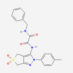molecular formula C21H20N4O4S B2882598 N1-benzyl-N2-(5,5-dioxido-2-(p-tolyl)-4,6-dihydro-2H-thieno[3,4-c]pyrazol-3-yl)oxalamide CAS No. 899994-64-0