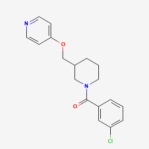 B2882605 (3-Chlorophenyl)-[3-(pyridin-4-yloxymethyl)piperidin-1-yl]methanone CAS No. 2379986-39-5