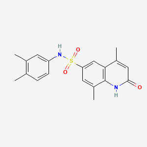 molecular formula C19H20N2O3S B2882612 N-(3,4-dimethylphenyl)-4,8-dimethyl-2-oxo-1,2-dihydroquinoline-6-sulfonamide CAS No. 899998-77-7