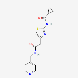 molecular formula C15H16N4O2S B2882619 N-[4-({[(pyridin-4-yl)methyl]carbamoyl}methyl)-1,3-thiazol-2-yl]cyclopropanecarboxamide CAS No. 923194-78-9