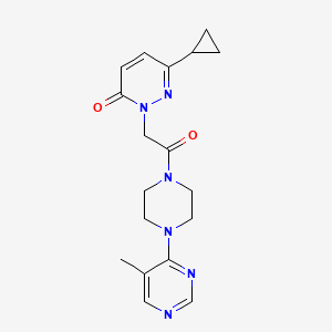 molecular formula C18H22N6O2 B2882628 6-cyclopropyl-2-(2-(4-(5-methylpyrimidin-4-yl)piperazin-1-yl)-2-oxoethyl)pyridazin-3(2H)-one CAS No. 2034614-83-8