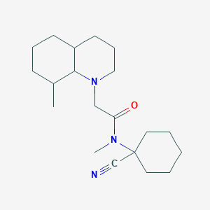 molecular formula C20H33N3O B2882638 N-(1-cyanocyclohexyl)-N-methyl-2-(8-methyl-decahydroquinolin-1-yl)acetamide CAS No. 1241250-45-2