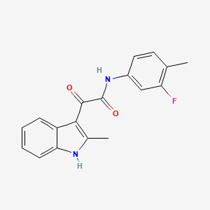 molecular formula C18H15FN2O2 B2882641 N-(3-fluoro-4-methylphenyl)-2-(2-methyl-1H-indol-3-yl)-2-oxoacetamide CAS No. 852372-09-9