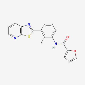 molecular formula C18H13N3O2S B2882719 N-(2-methyl-3-{[1,3]thiazolo[5,4-b]pyridin-2-yl}phenyl)furan-2-carboxamide CAS No. 863593-49-1