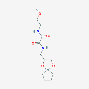 molecular formula C13H22N2O5 B2882742 N1-(1,4-dioxaspiro[4.4]nonan-2-ylmethyl)-N2-(2-methoxyethyl)oxalamide CAS No. 899982-22-0