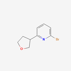 molecular formula C9H10BrNO B2882746 2-Bromo-6-(oxolan-3-yl)pyridine CAS No. 1159822-10-2