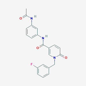 molecular formula C21H18FN3O3 B2882763 N-(3-acetamidophenyl)-1-[(3-fluorophenyl)methyl]-6-oxo-1,6-dihydropyridine-3-carboxamide CAS No. 941911-04-2