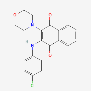 molecular formula C20H17ClN2O3 B2882764 2-((4-Chlorophenyl)amino)-3-morpholinonaphthalene-1,4-dione CAS No. 307541-98-6