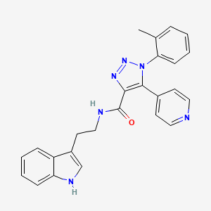 molecular formula C25H22N6O B2882781 N-[2-(1H-indol-3-yl)ethyl]-1-(2-methylphenyl)-5-(pyridin-4-yl)-1H-1,2,3-triazole-4-carboxamide CAS No. 1396813-88-9
