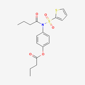 molecular formula C18H21NO5S2 B2882804 4-[N-(THIOPHENE-2-SULFONYL)BUTANAMIDO]PHENYL BUTANOATE CAS No. 494827-72-4