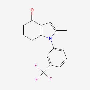 molecular formula C16H14F3NO B2882806 2-methyl-1-[3-(trifluoromethyl)phenyl]-4,5,6,7-tetrahydro-1H-indol-4-one CAS No. 327085-04-1