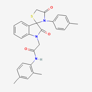 molecular formula C27H25N3O3S B2882826 N-(2,4-dimethylphenyl)-2-[3'-(4-methylphenyl)-2,4'-dioxo-1,2-dihydrospiro[indole-3,2'-[1,3]thiazolidine]-1-yl]acetamide CAS No. 894549-77-0