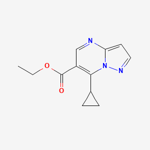 molecular formula C12H13N3O2 B2882836 Ethyl 7-cyclopropylpyrazolo[1,5-a]pyrimidine-6-carboxylate CAS No. 1245807-82-2