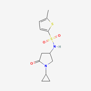 molecular formula C12H16N2O3S2 B2882842 N-(1-cyclopropyl-5-oxopyrrolidin-3-yl)-5-methylthiophene-2-sulfonamide CAS No. 1396876-63-3