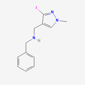 molecular formula C12H14IN3 B2882847 benzyl[(3-iodo-1-methyl-1H-pyrazol-4-yl)methyl]amine CAS No. 2138349-18-3