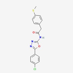 molecular formula C17H14ClN3O2S B2882852 N-[5-(4-chlorophenyl)-1,3,4-oxadiazol-2-yl]-2-[4-(methylsulfanyl)phenyl]acetamide CAS No. 941930-28-5