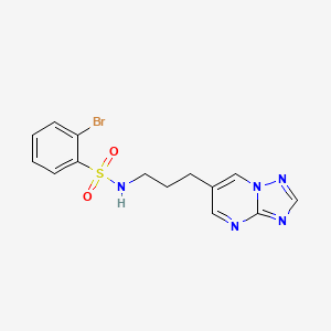 molecular formula C14H14BrN5O2S B2882854 N-(3-([1,2,4]triazolo[1,5-a]pyrimidin-6-yl)propyl)-2-bromobenzenesulfonamide CAS No. 1904182-76-8