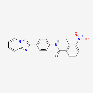 molecular formula C21H16N4O3 B2882857 N-(4-{IMIDAZO[1,2-A]PYRIDIN-2-YL}PHENYL)-2-METHYL-3-NITROBENZAMIDE CAS No. 873577-98-1