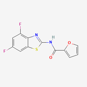 molecular formula C12H6F2N2O2S B2882862 N-(4,6-difluoro-1,3-benzothiazol-2-yl)furan-2-carboxamide CAS No. 383864-86-6