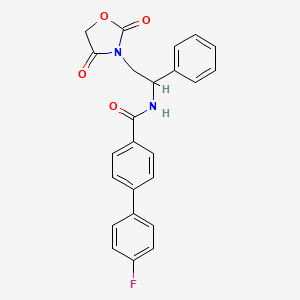 molecular formula C24H19FN2O4 B2882864 N-(2-(2,4-dioxooxazolidin-3-yl)-1-phenylethyl)-4'-fluoro-[1,1'-biphenyl]-4-carboxamide CAS No. 2034403-89-7