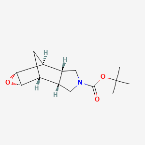 molecular formula C14H21NO3 B2882884 Tert-butyl (1R,2S,6R,7S,8R,10S)-9-oxa-4-azatetracyclo[5.3.1.02,6.08,10]undecane-4-carboxylate CAS No. 2126143-04-0