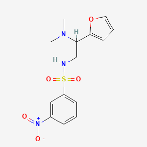 molecular formula C14H17N3O5S B2882885 N-(2-(dimethylamino)-2-(furan-2-yl)ethyl)-3-nitrobenzenesulfonamide CAS No. 941934-18-5
