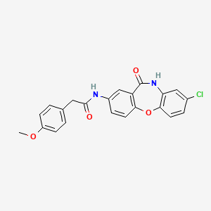 molecular formula C22H17ClN2O4 B2882888 N-(8-chloro-11-oxo-10,11-dihydrodibenzo[b,f][1,4]oxazepin-2-yl)-2-(4-methoxyphenyl)acetamide CAS No. 921891-88-5
