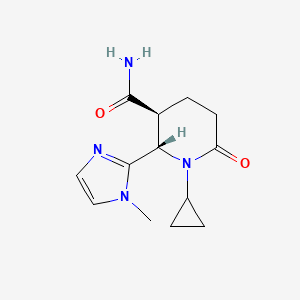 molecular formula C13H18N4O2 B2882913 rel-(2S,3S)-1-cyclopropyl-2-(1-methyl-1H-imidazol-2-yl)-6-oxopiperidine-3-carboxamide CAS No. 2044706-27-4