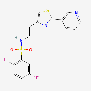 molecular formula C16H13F2N3O2S2 B2882931 2,5-difluoro-N-(2-(2-(pyridin-3-yl)thiazol-4-yl)ethyl)benzenesulfonamide CAS No. 863511-86-8