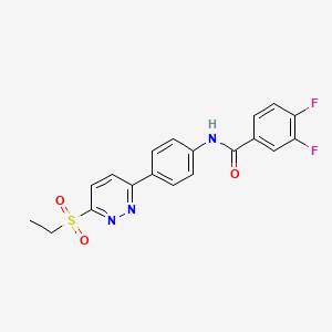 molecular formula C19H15F2N3O3S B2882937 N-(4-(6-(ethylsulfonyl)pyridazin-3-yl)phenyl)-3,4-difluorobenzamide CAS No. 921586-82-5