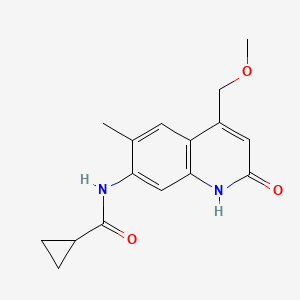 molecular formula C16H18N2O3 B2882941 N-[4-(methoxymethyl)-6-methyl-2-oxo-1H-quinolin-7-yl]cyclopropanecarboxamide CAS No. 866040-79-1