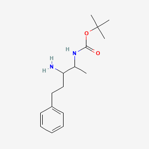 molecular formula C16H26N2O2 B2882944 tert-butyl N-(3-amino-5-phenylpentan-2-yl)carbamate CAS No. 2019122-96-2