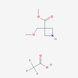 molecular formula C9H14F3NO5 B2882946 Methyl 3-(methoxymethyl)azetidine-3-carboxylate;2,2,2-trifluoroacetic acid CAS No. 2375260-48-1