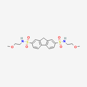 molecular formula C19H24N2O6S2 B2882948 N2,N7-bis(2-methoxyethyl)-9H-fluorene-2,7-disulfonamide CAS No. 327060-90-2