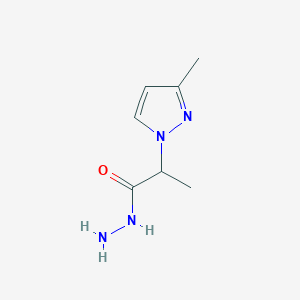 molecular formula C7H12N4O B2882968 2-(3-methyl-1H-pyrazol-1-yl)propanehydrazide CAS No. 1005695-50-0