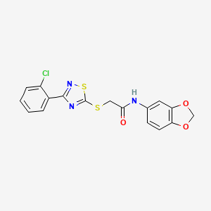 molecular formula C17H12ClN3O3S2 B2882971 N-(2H-1,3-benzodioxol-5-yl)-2-{[3-(2-chlorophenyl)-1,2,4-thiadiazol-5-yl]sulfanyl}acetamide CAS No. 864919-32-4