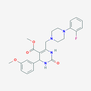 molecular formula C24H27FN4O4 B2882975 Methyl 6-{[4-(2-fluorophenyl)piperazin-1-yl]methyl}-4-(3-methoxyphenyl)-2-oxo-1,2,3,4-tetrahydropyrimidine-5-carboxylate CAS No. 1252912-95-0