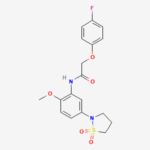 molecular formula C18H19FN2O5S B2882976 N-(5-(1,1-dioxidoisothiazolidin-2-yl)-2-methoxyphenyl)-2-(4-fluorophenoxy)acetamide CAS No. 946339-22-6
