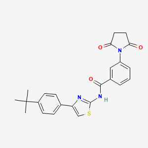 molecular formula C24H23N3O3S B2883013 N-[4-(4-tert-butylphenyl)-1,3-thiazol-2-yl]-3-(2,5-dioxopyrrolidin-1-yl)benzamide CAS No. 477280-67-4