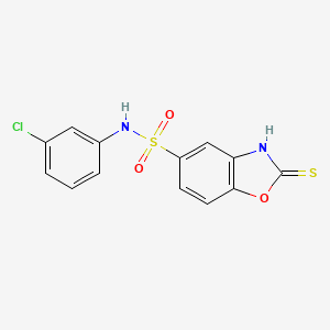 molecular formula C13H9ClN2O3S2 B2883036 N-(3-chlorophenyl)-2-sulfanyl-1,3-benzoxazole-5-sulfonamide CAS No. 438030-98-9