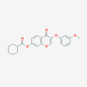 molecular formula C23H22O6 B2883062 3-(3-methoxyphenoxy)-4-oxo-4H-chromen-7-yl cyclohexanecarboxylate CAS No. 847034-56-4