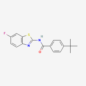 molecular formula C18H17FN2OS B2883066 4-tert-butyl-N-(6-fluoro-1,3-benzothiazol-2-yl)benzamide CAS No. 476297-66-2