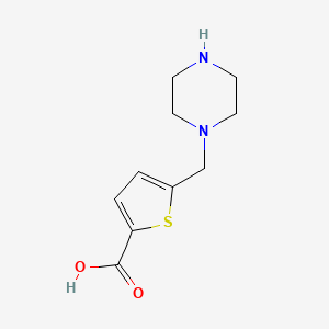 molecular formula C10H14N2O2S B2883068 5-(Piperazin-1-ylmethyl)thiophene-2-carboxylic acid CAS No. 1174868-30-4